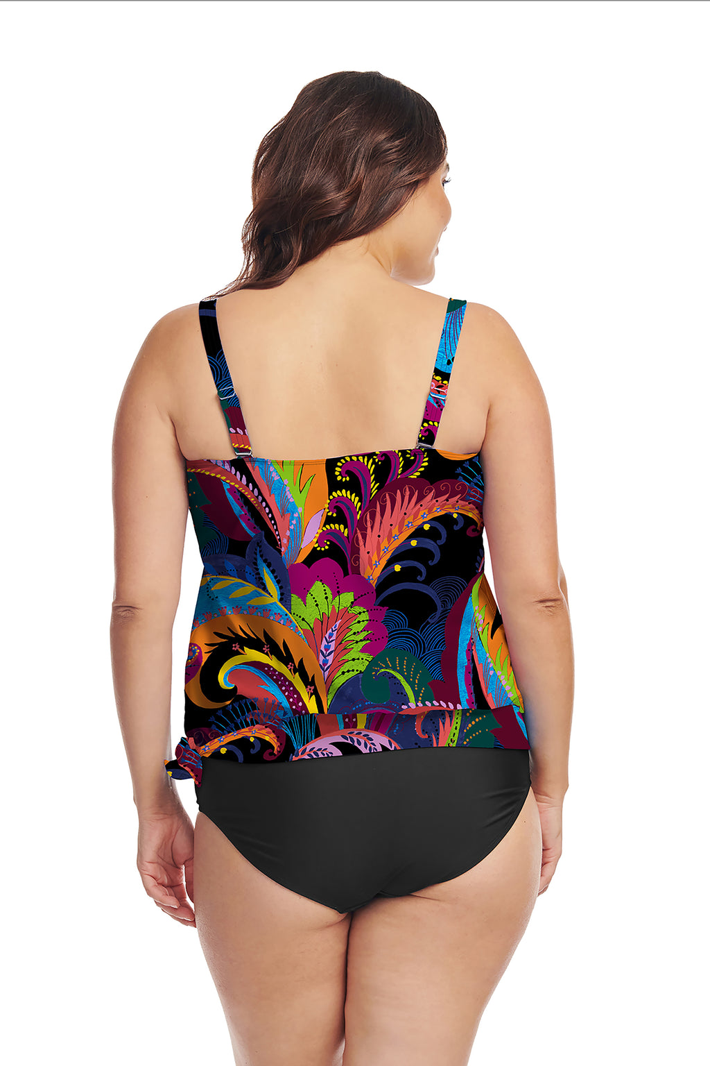 Plus Size Blouson Tankini Swim Top with Tummy Control | Mazu Swim