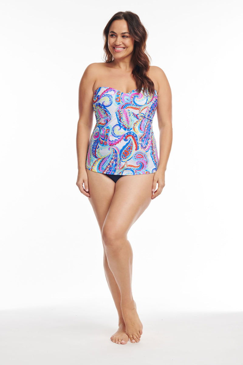 Plus Size Sweetheart A-Line Tankini Top in French Paisley – Mazu Apparel