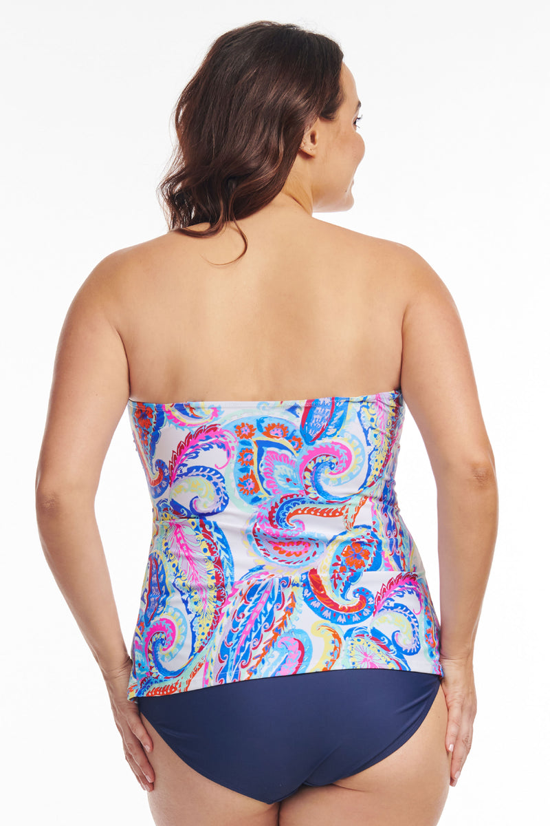 Plus Size Sweetheart A-Line Tankini Top in French Paisley