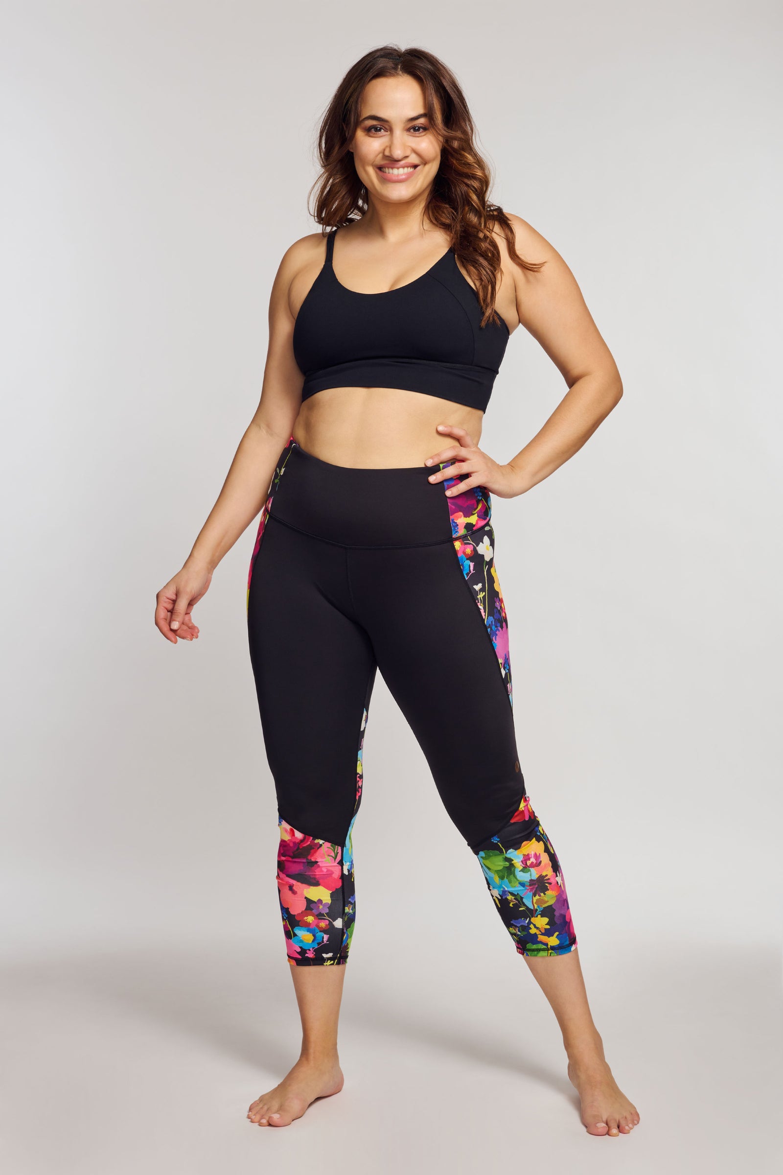 High Waisted Slimming Capri Legging in Le Jardin – Mazu Apparel